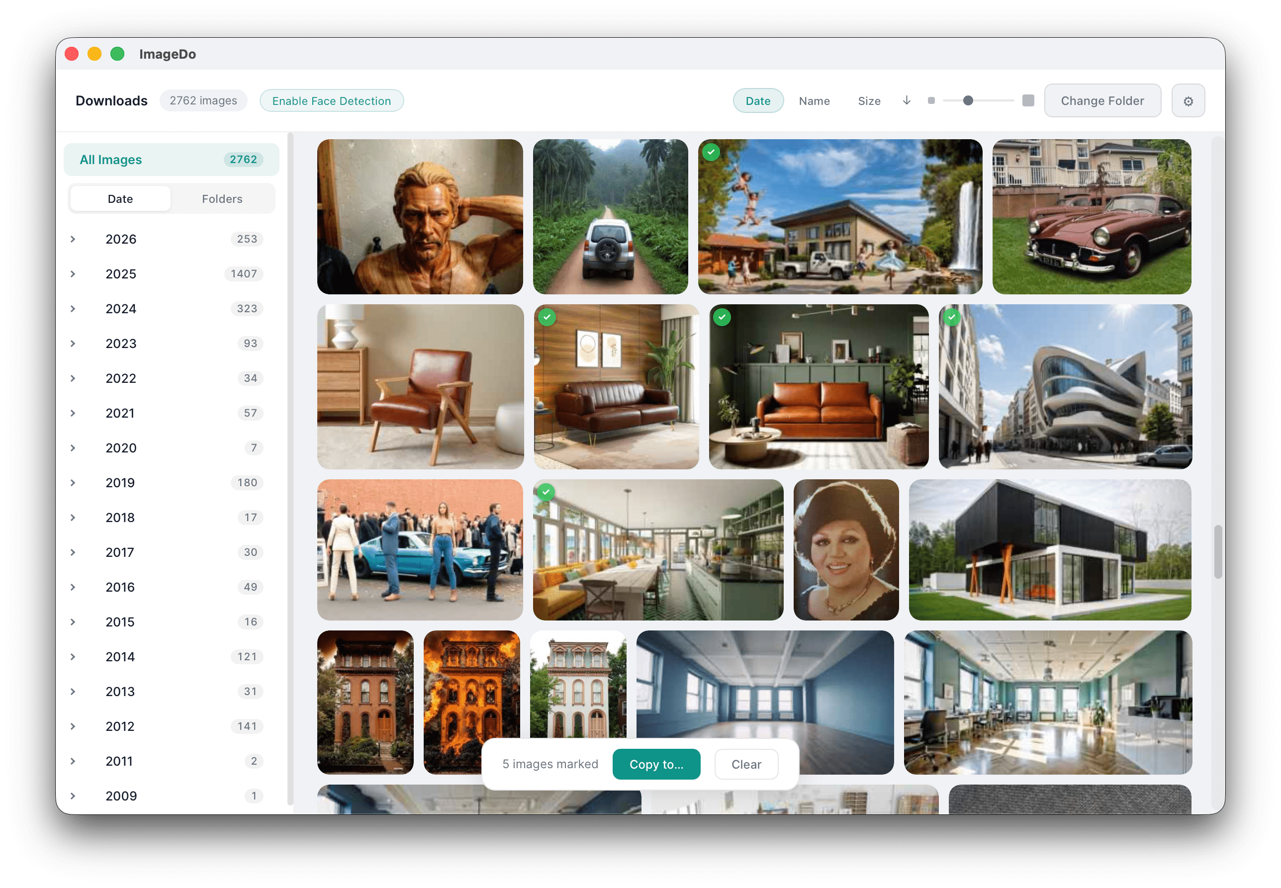 Face recognition automatically grouping people in ImageDo